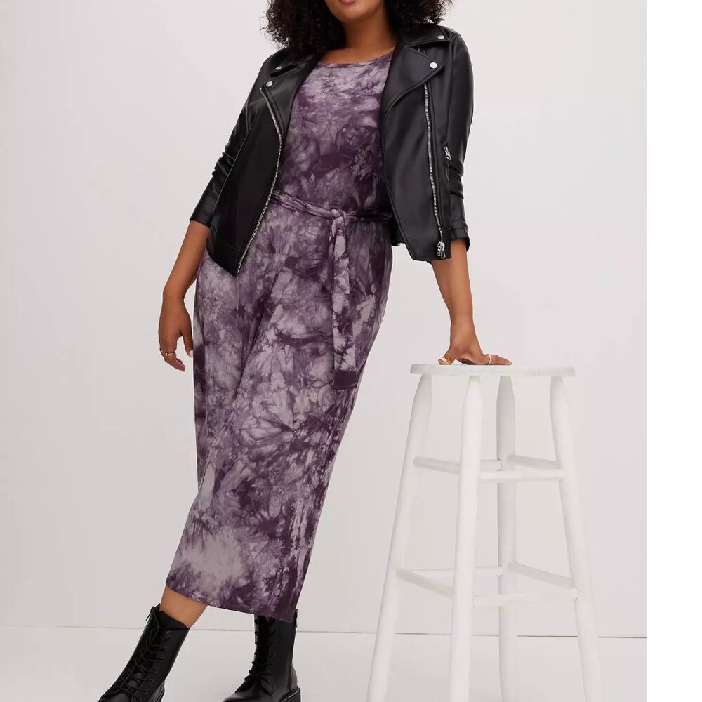 Size 0 (Large) TORRID New Super Soft Culotte Jumpsuit Black Tie Dye